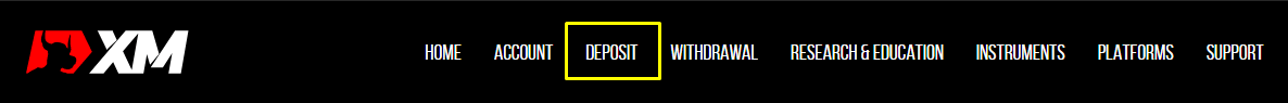 XM malaysia deposit menu