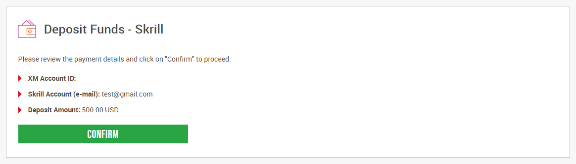 XM malaysia deposit confirmation