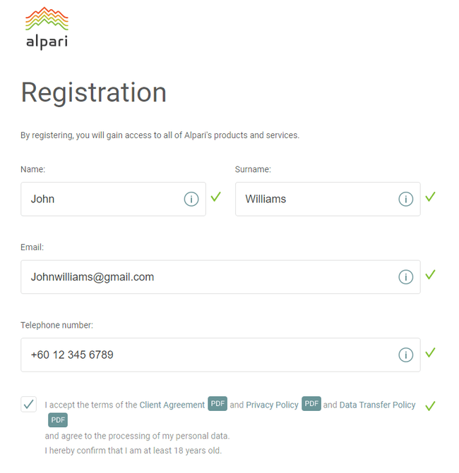Register Alpari PAMM account
